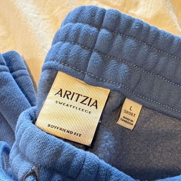 Aritzia Cozy Sweatfleece Boyfriend Wide Sweatpant French blue - Picture 4 of 6
